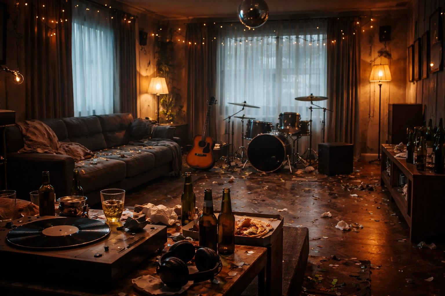 Sad as a room after the music stops