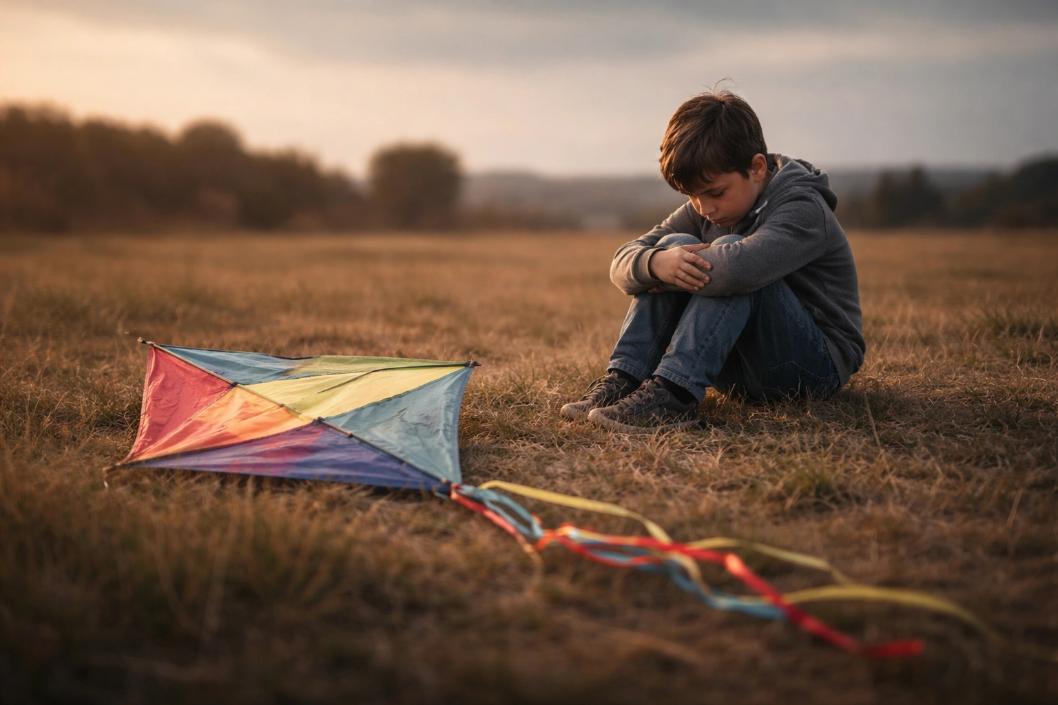 Sad as a kite with no wind to trust