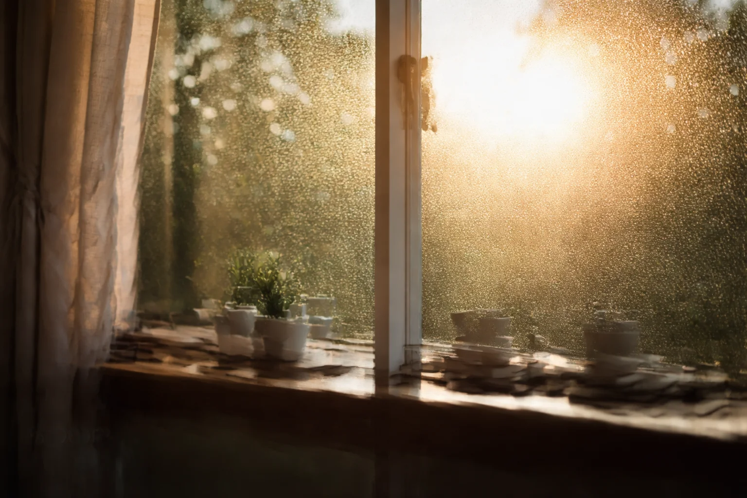 Happiness is like sunlight warming a windowpane.