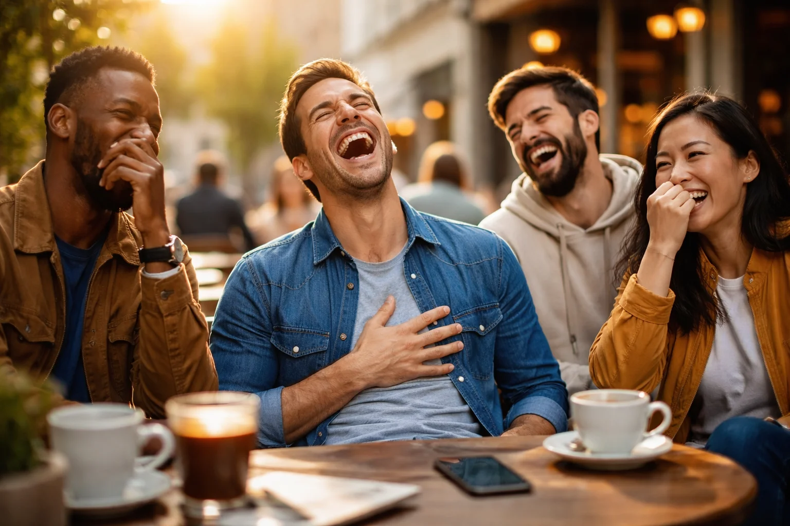 Happiness is like a joke that keeps getting funnier as you try not to laugh—exactly how being happy can feel in your body.