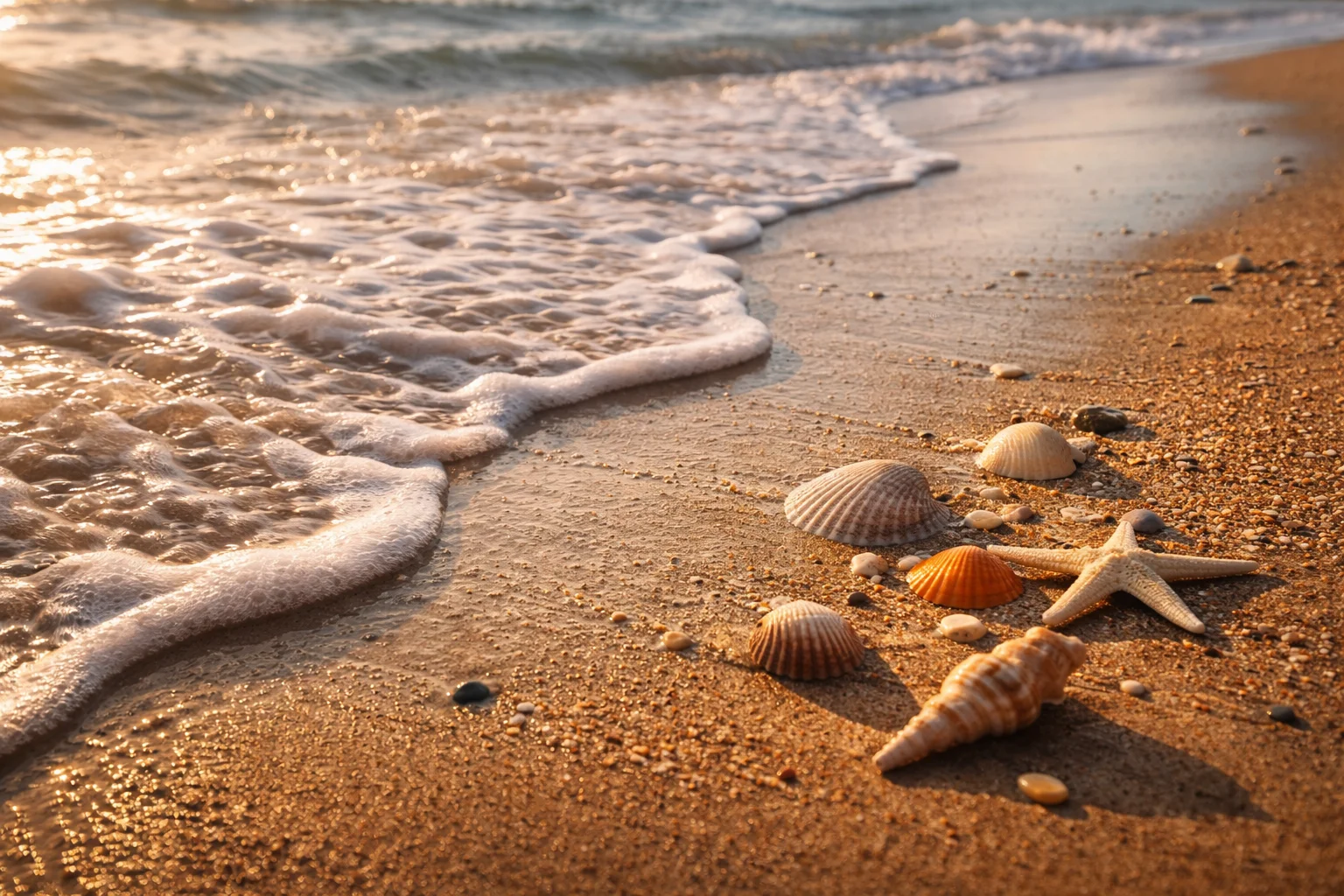 Happiness and sadness are like a shore where waves leave shells and pull sand away.