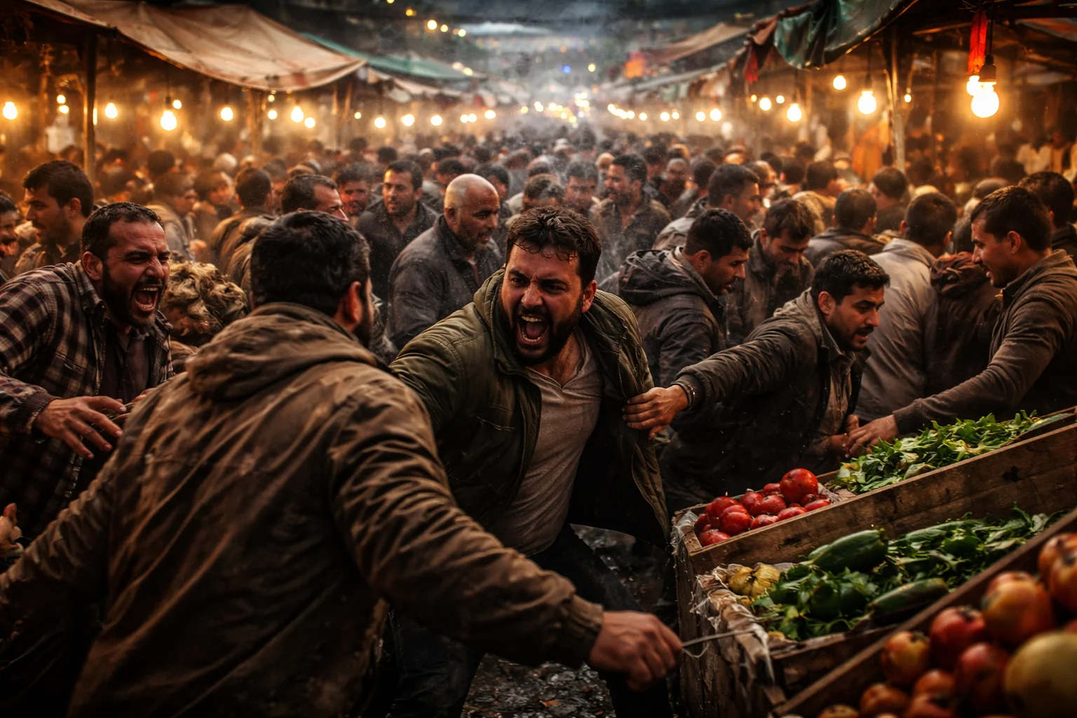 Anger like a crowded market at closing time