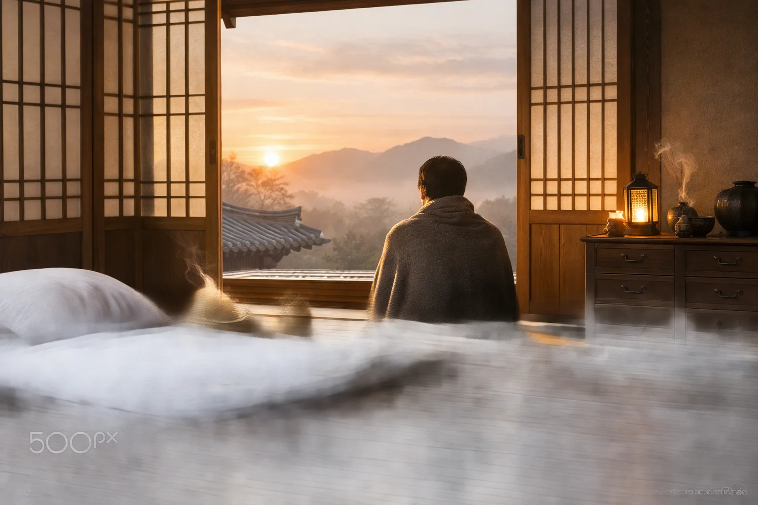 Korean dawn on an ondol floor is like a warm apology