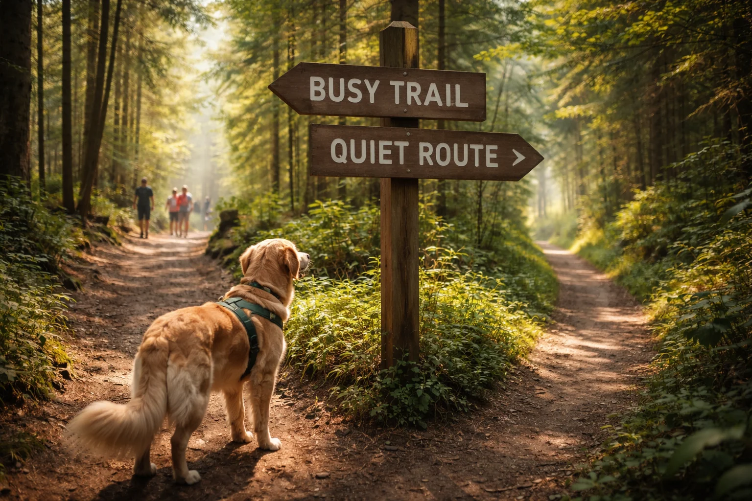dog finds the quiet route
