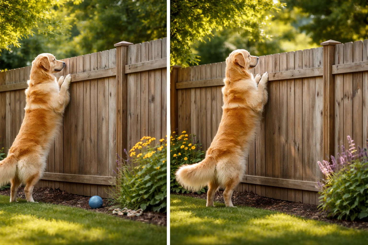 dog checks the fence twice