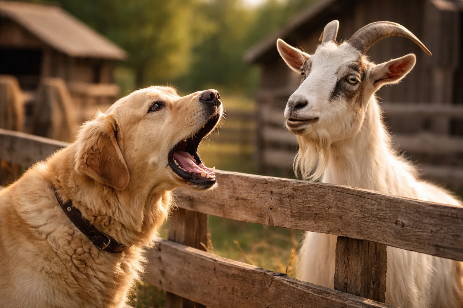 dog barks at the goat joke