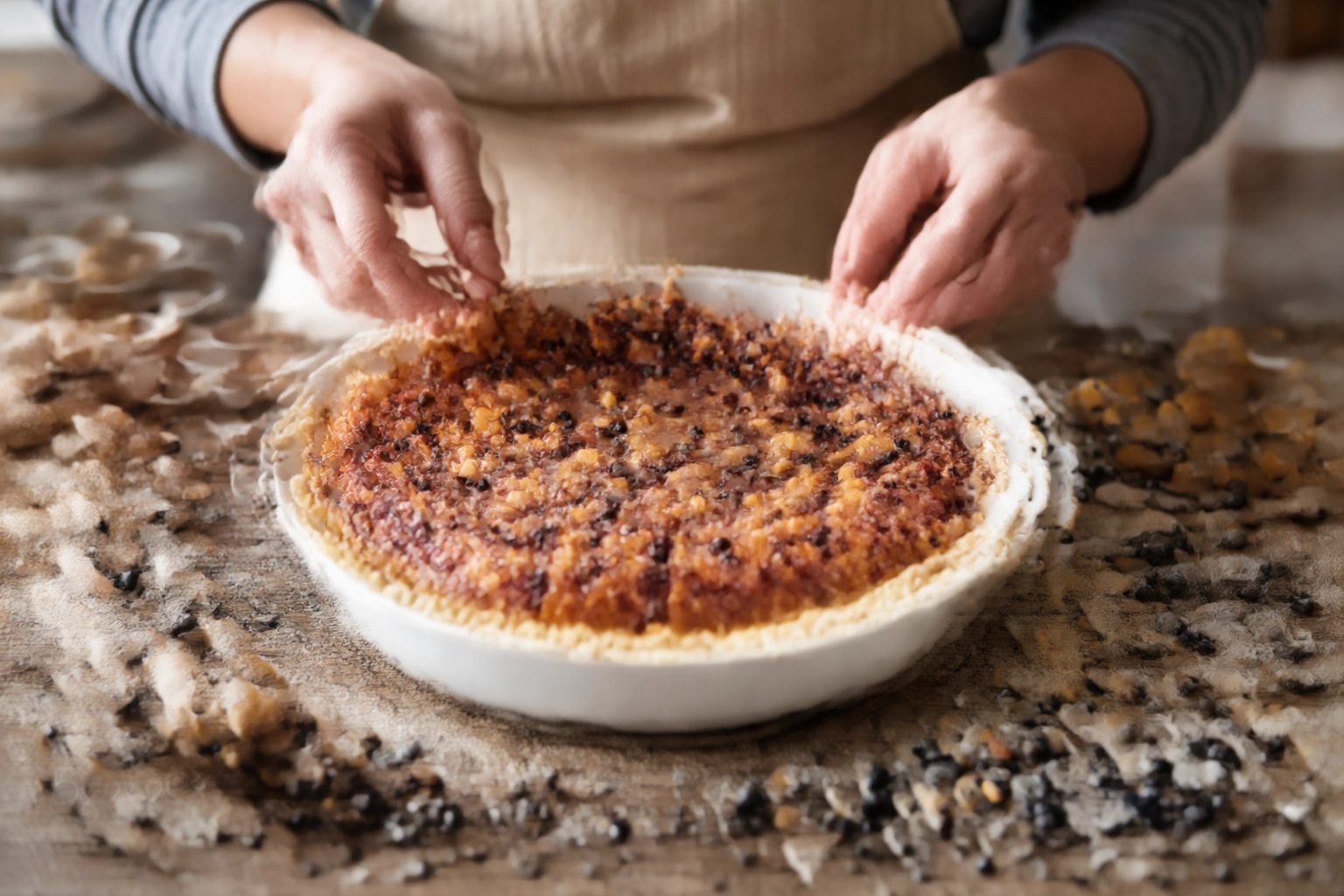 cooking pie edges to hold the fill