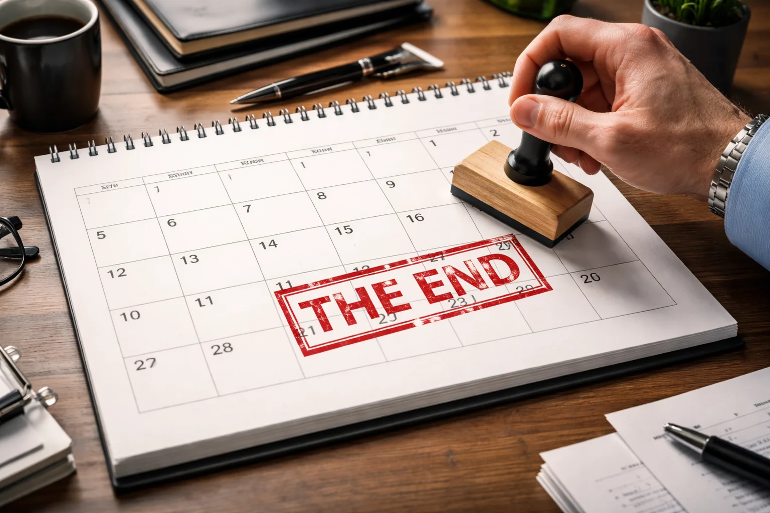 day with the end stamp