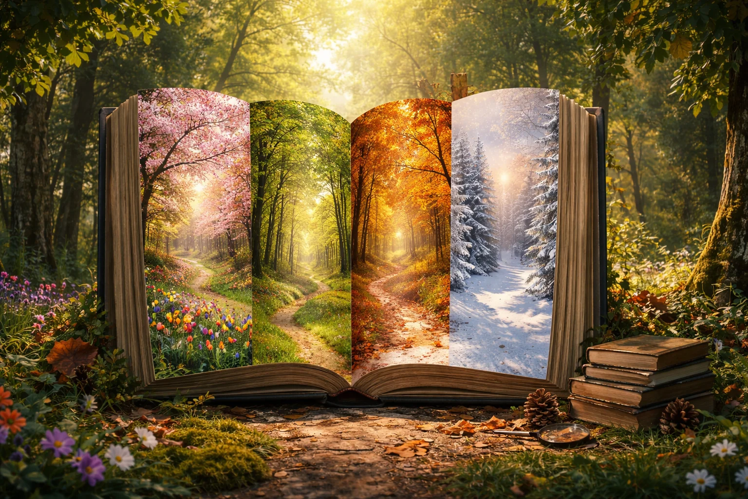 Nature is a library of season pages