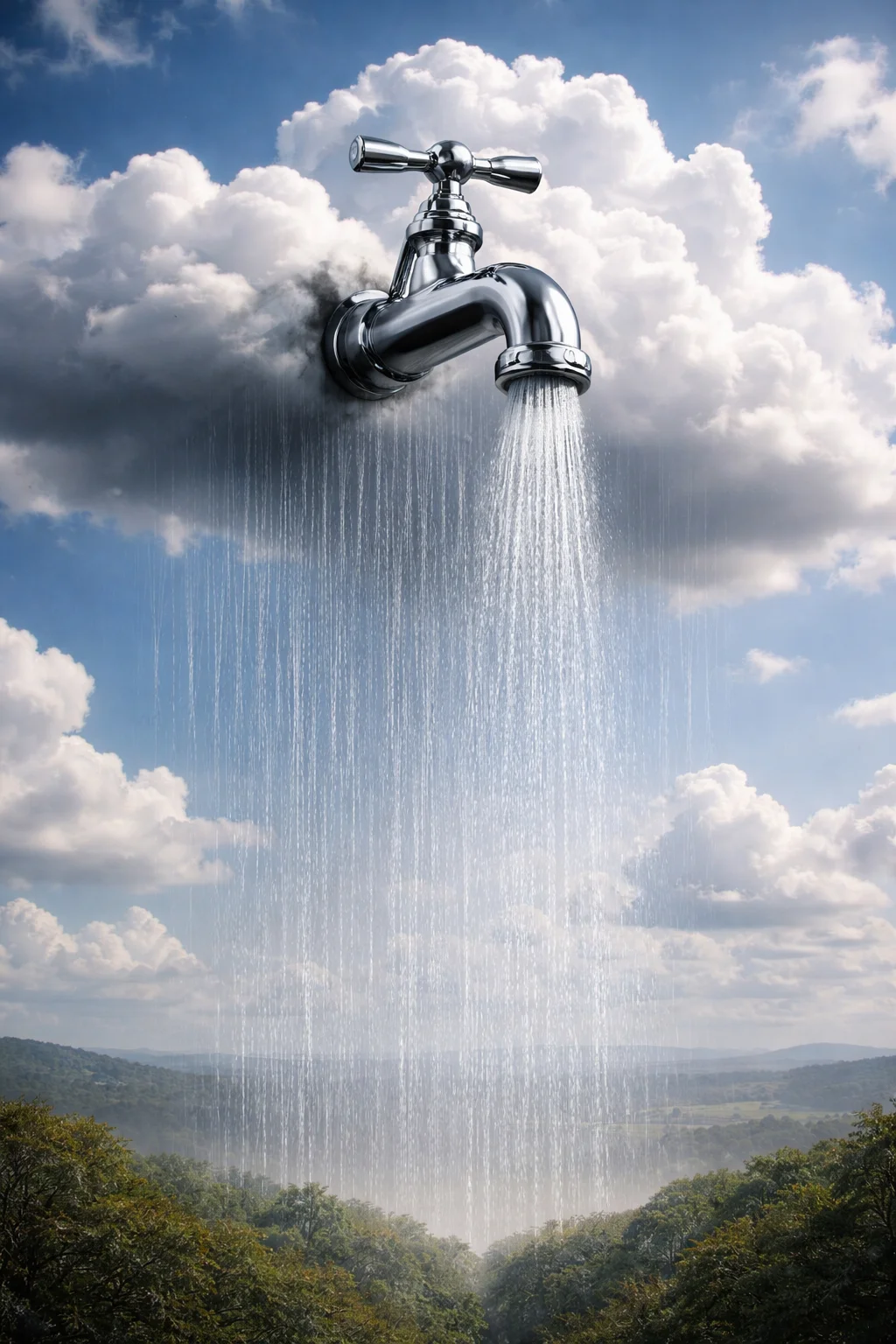 rain is a sky faucet