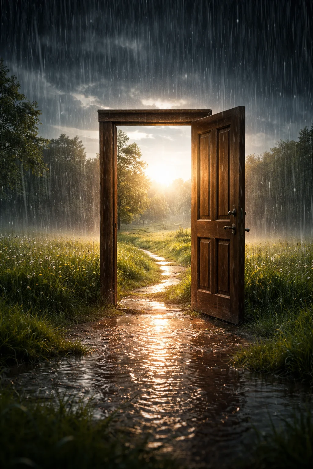 rain is a clearing door