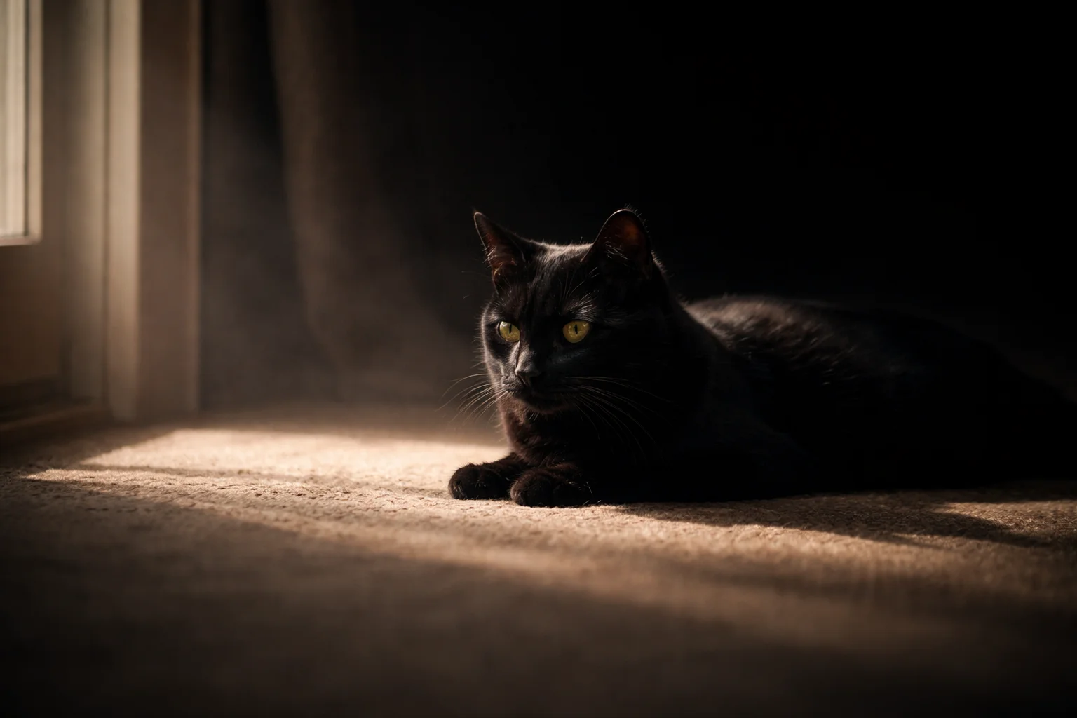 cat is a velvet shadow