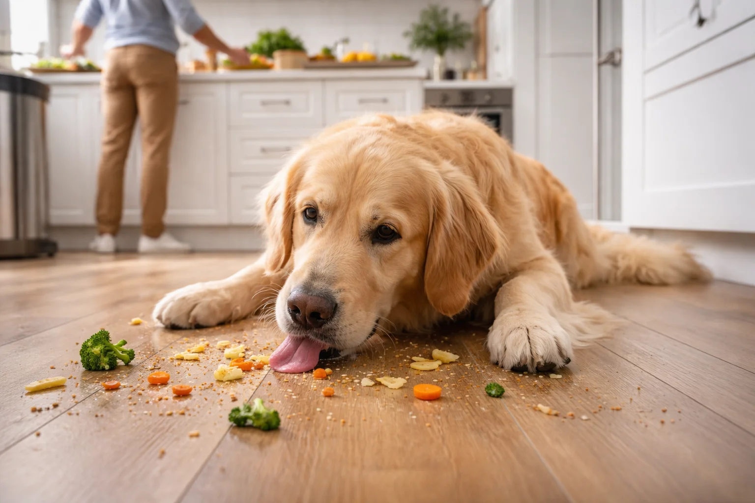 dog is a kitchen floor vacuum