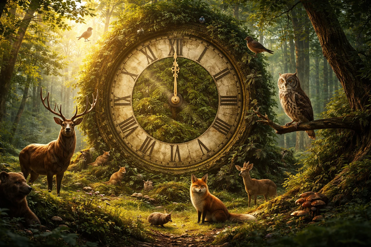 Animal is a forest clock