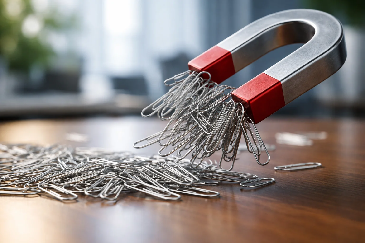 attraction is like a magnet near a paper clip