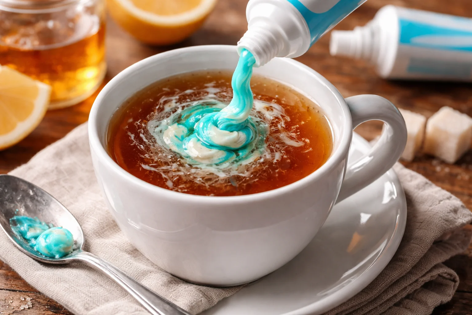 Disgust feels like toothpaste in tea.
