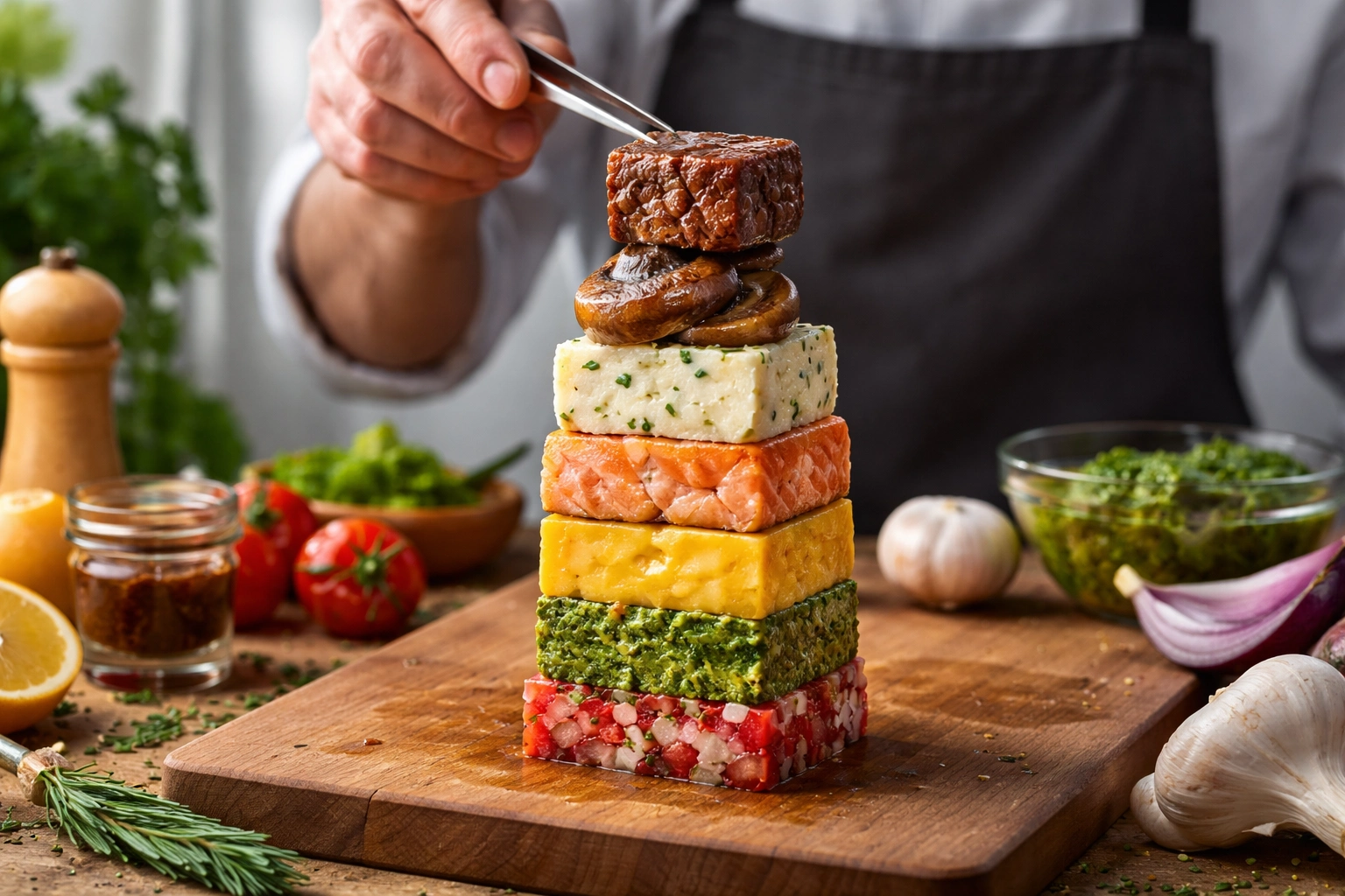 cooking is like stacking blocks of flavor
