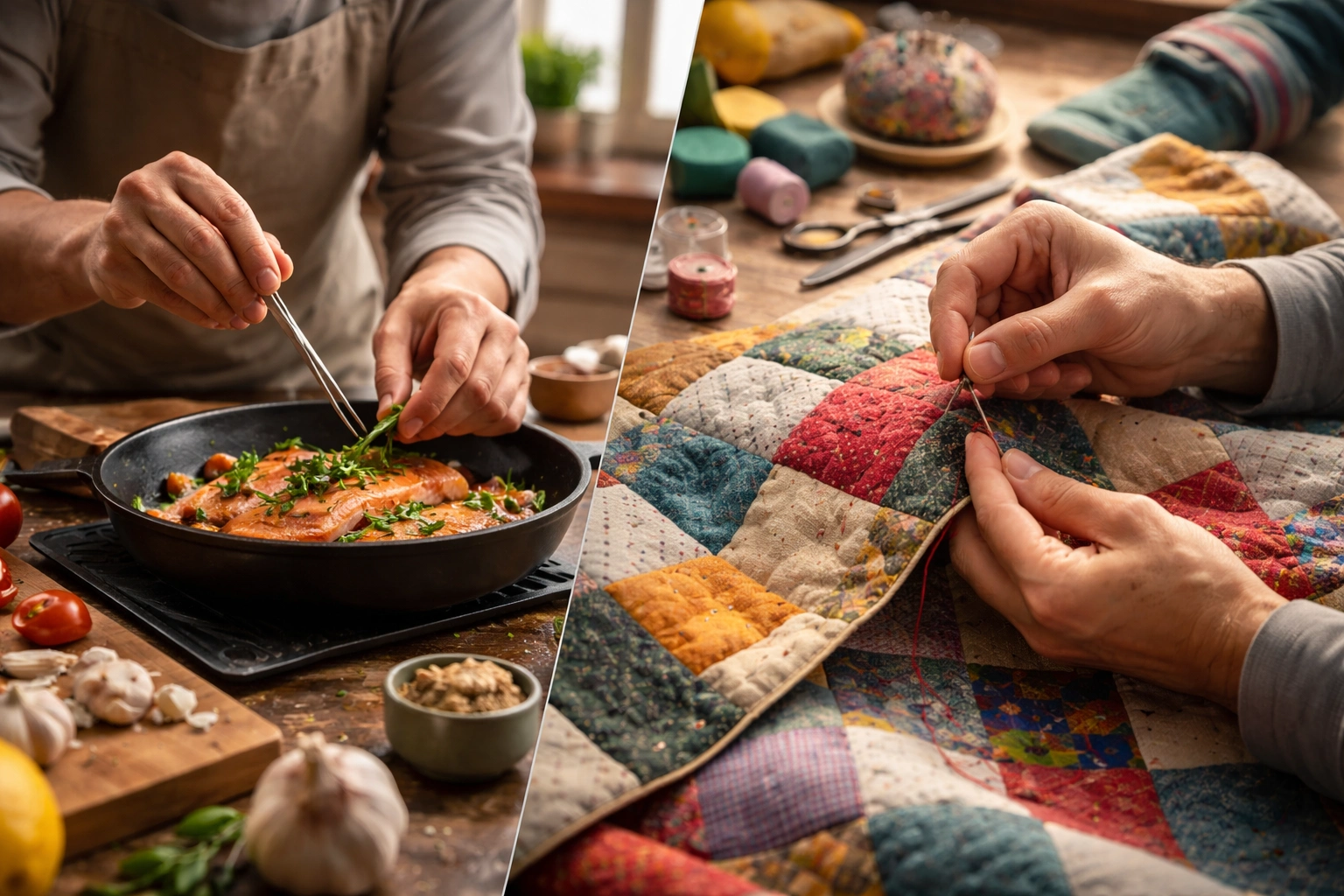 cooking is as careful as sewing a quilt, because one loose stitch can pull the whole plan