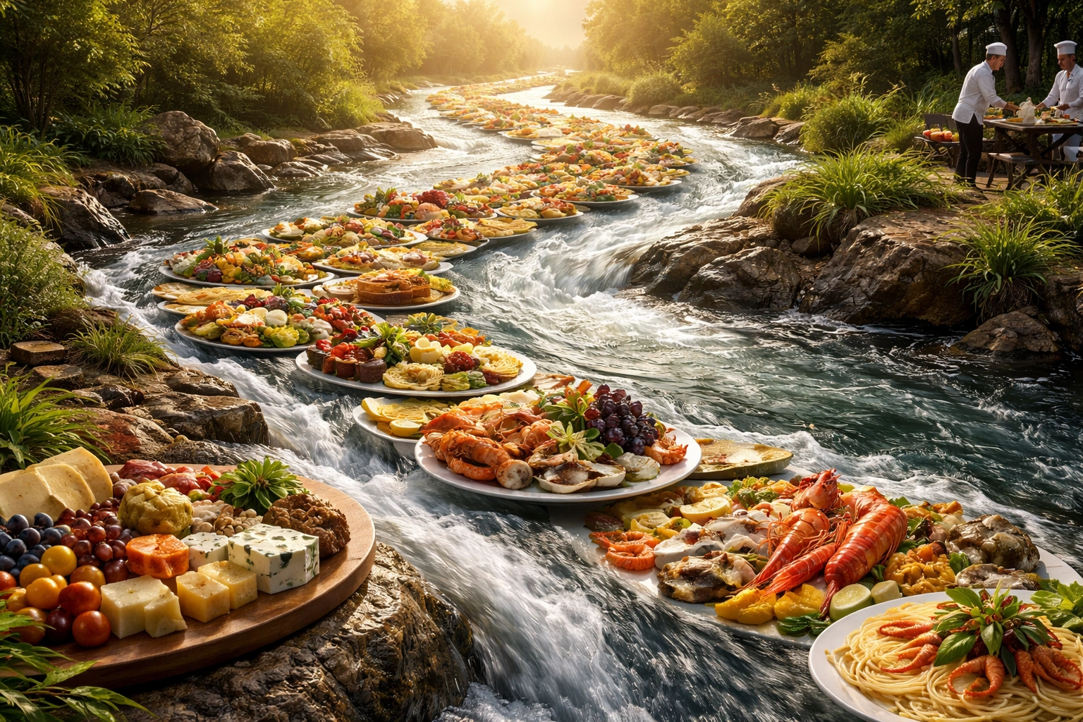 Food is a wide river of courses