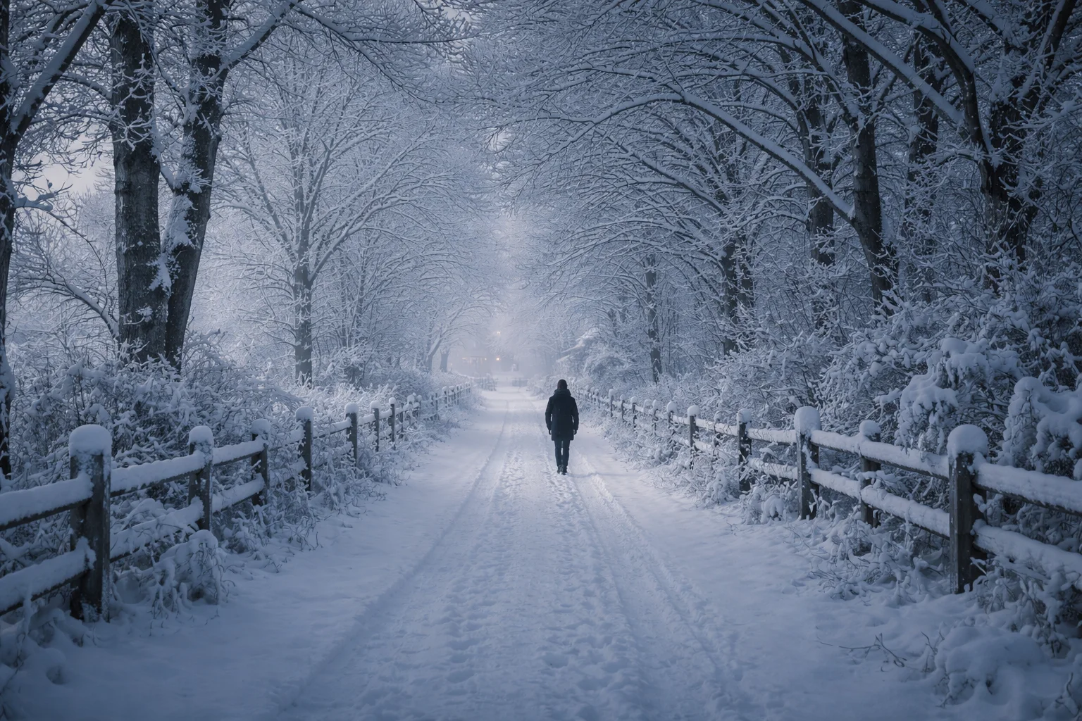 cold weather is as quiet as a snowed in lane