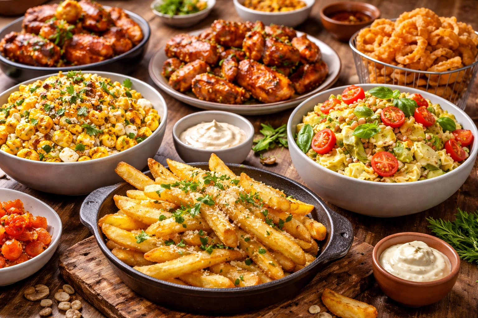 delicious food makes the side dish main