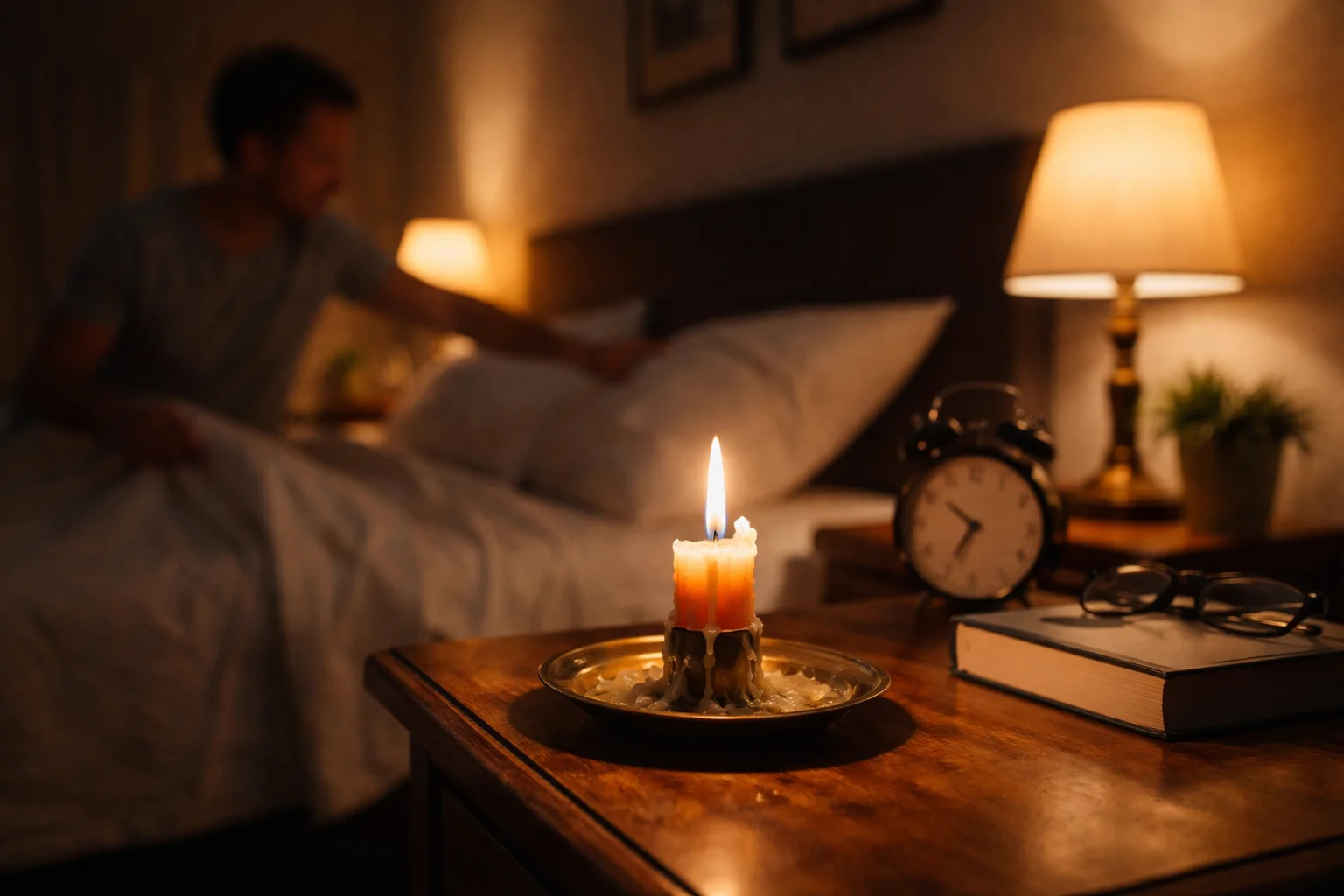 going to bed when the candle burns down to the nub