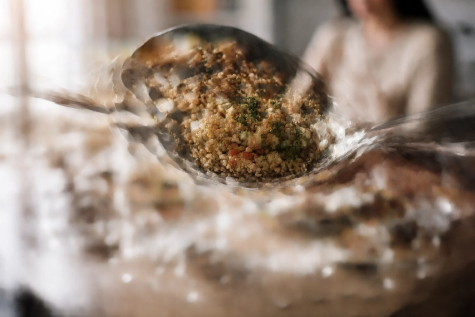 Food on the quiet spoon