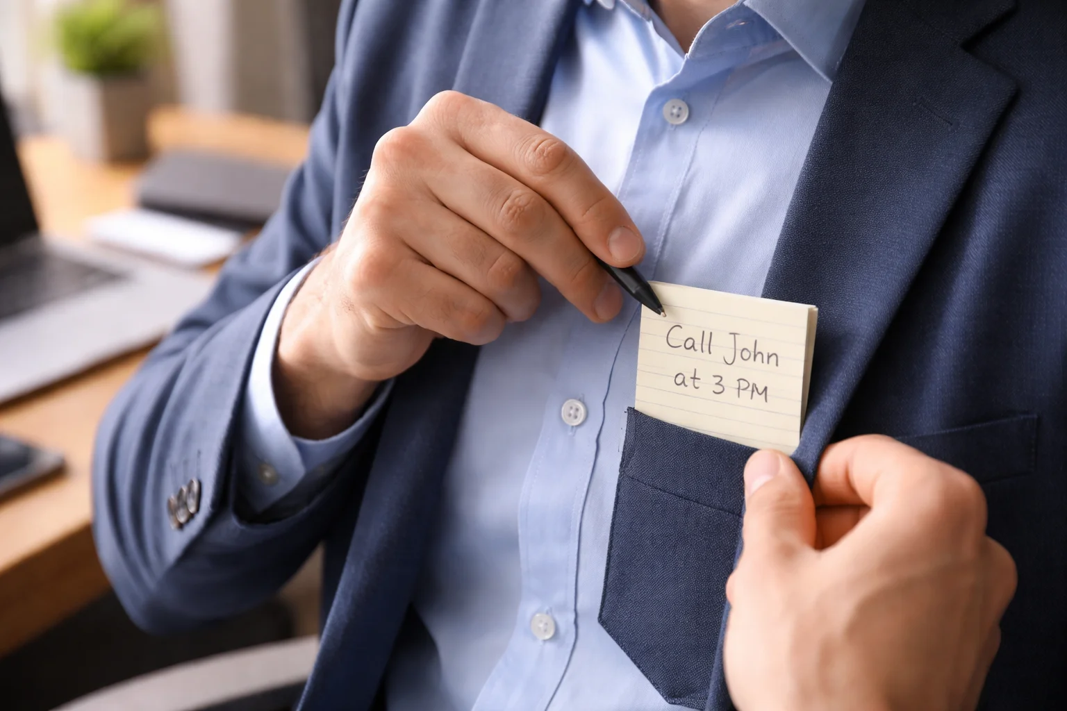 attention to the pocket note