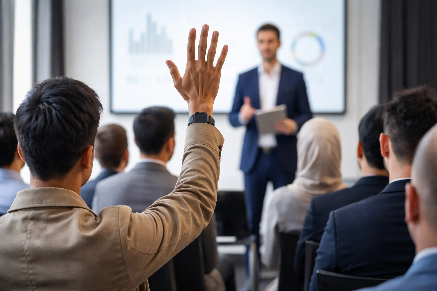 attention on the hand raise