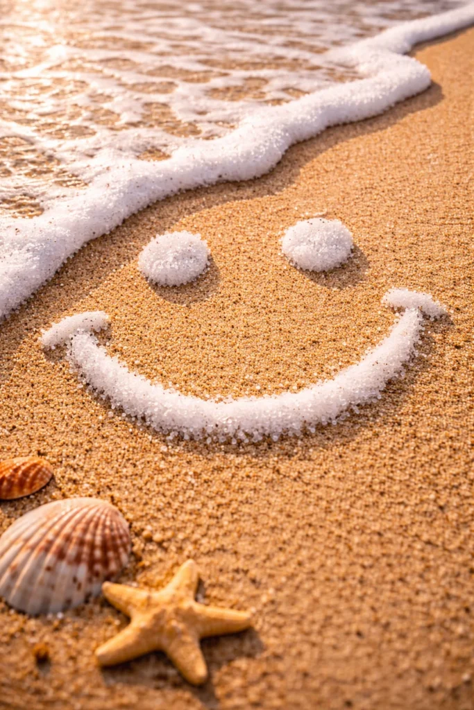 beach is a salt smile