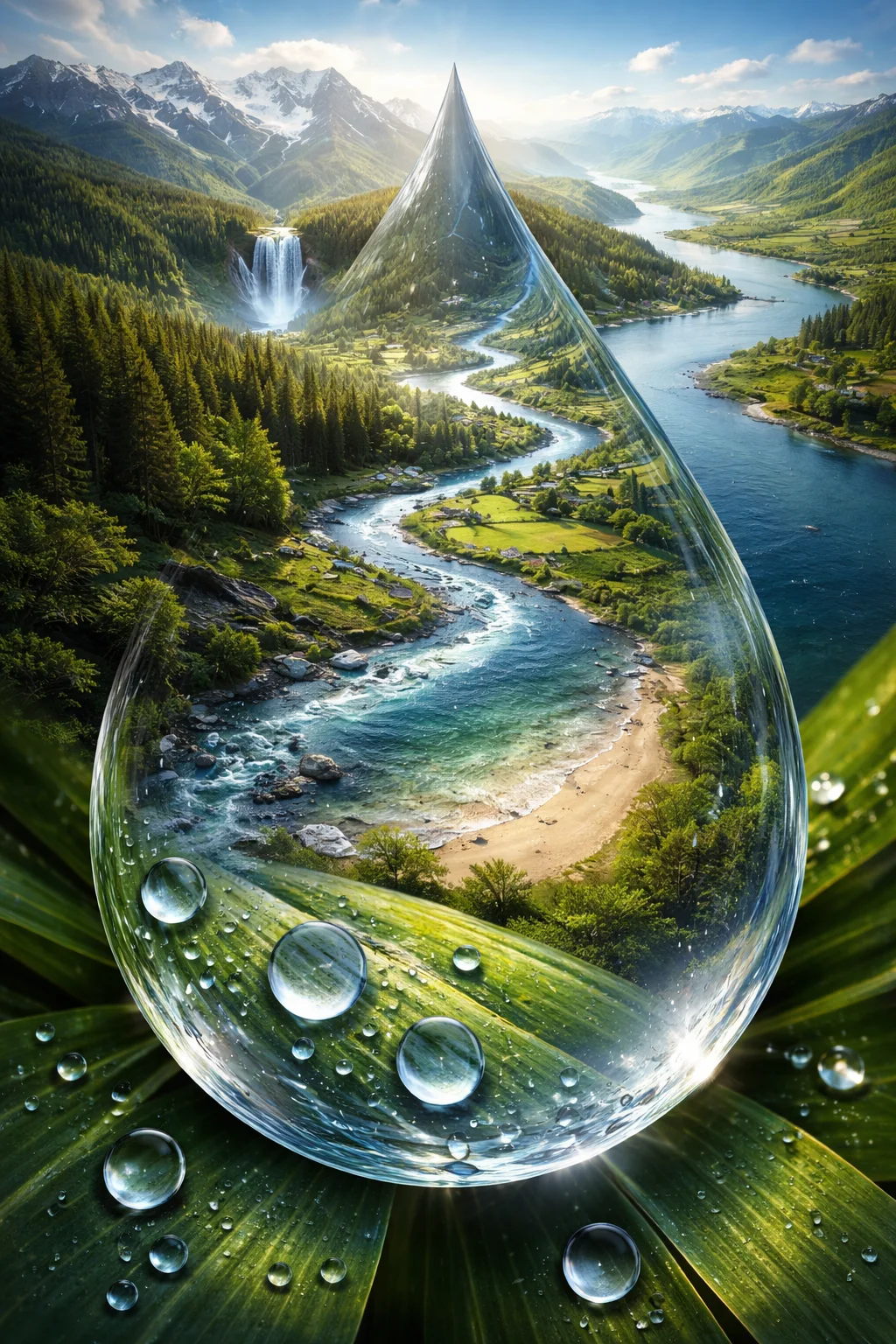 water is a long road of drops from spring to sea