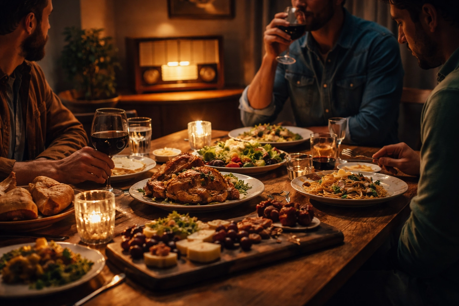 Food is like a slow song from an old radio, it fills the room when talk stops