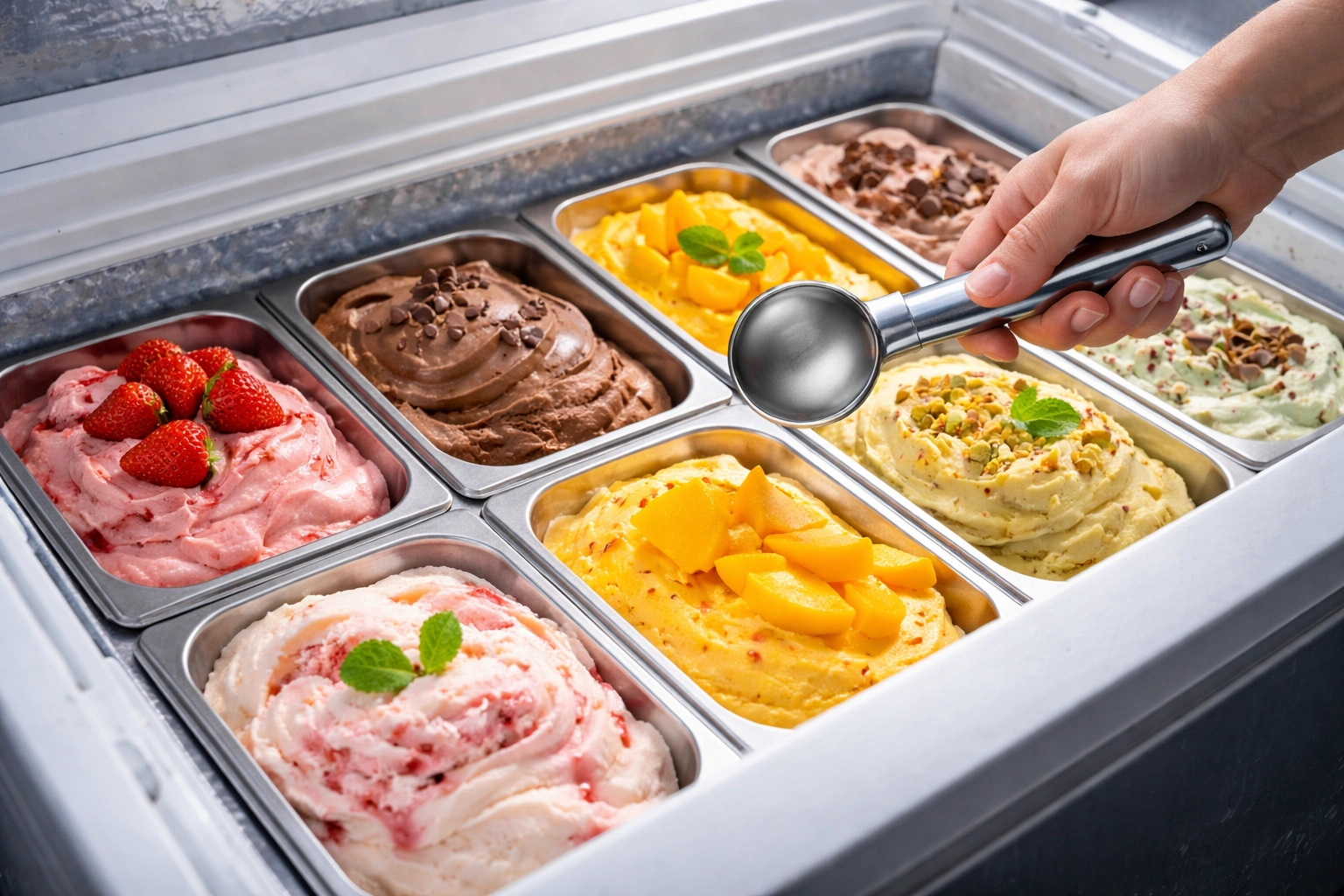 Food is like ice cream in a freezer tray, it waits for a clean scoop