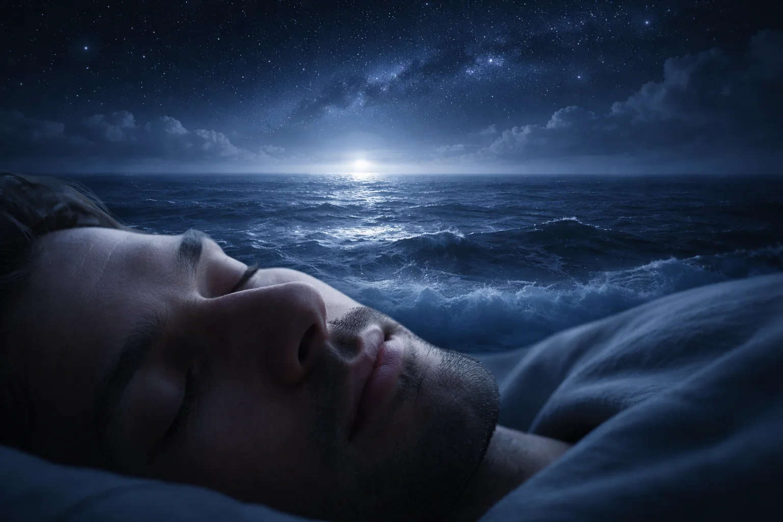 night is like a distant ocean when eyes close