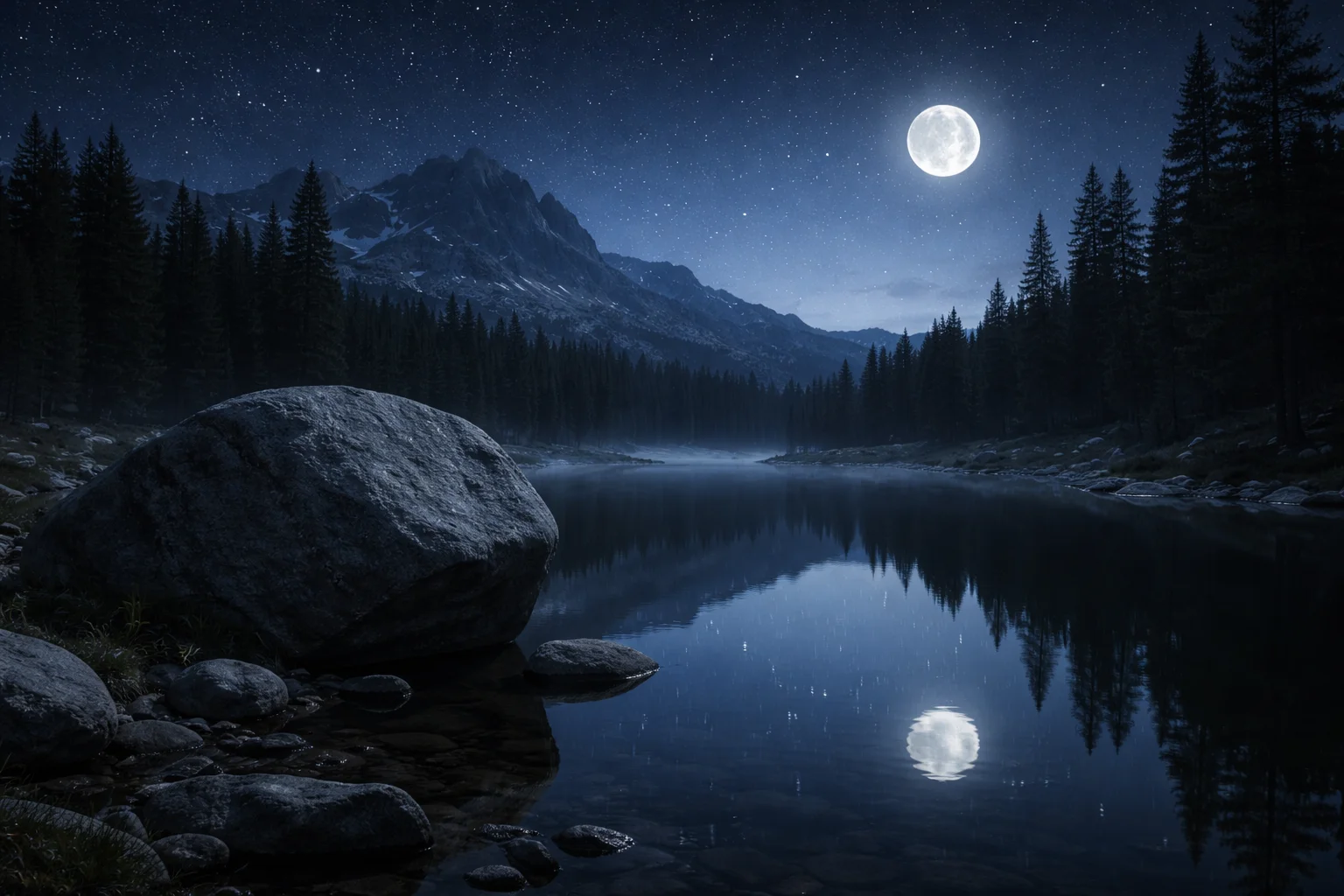 night is as still as a stone