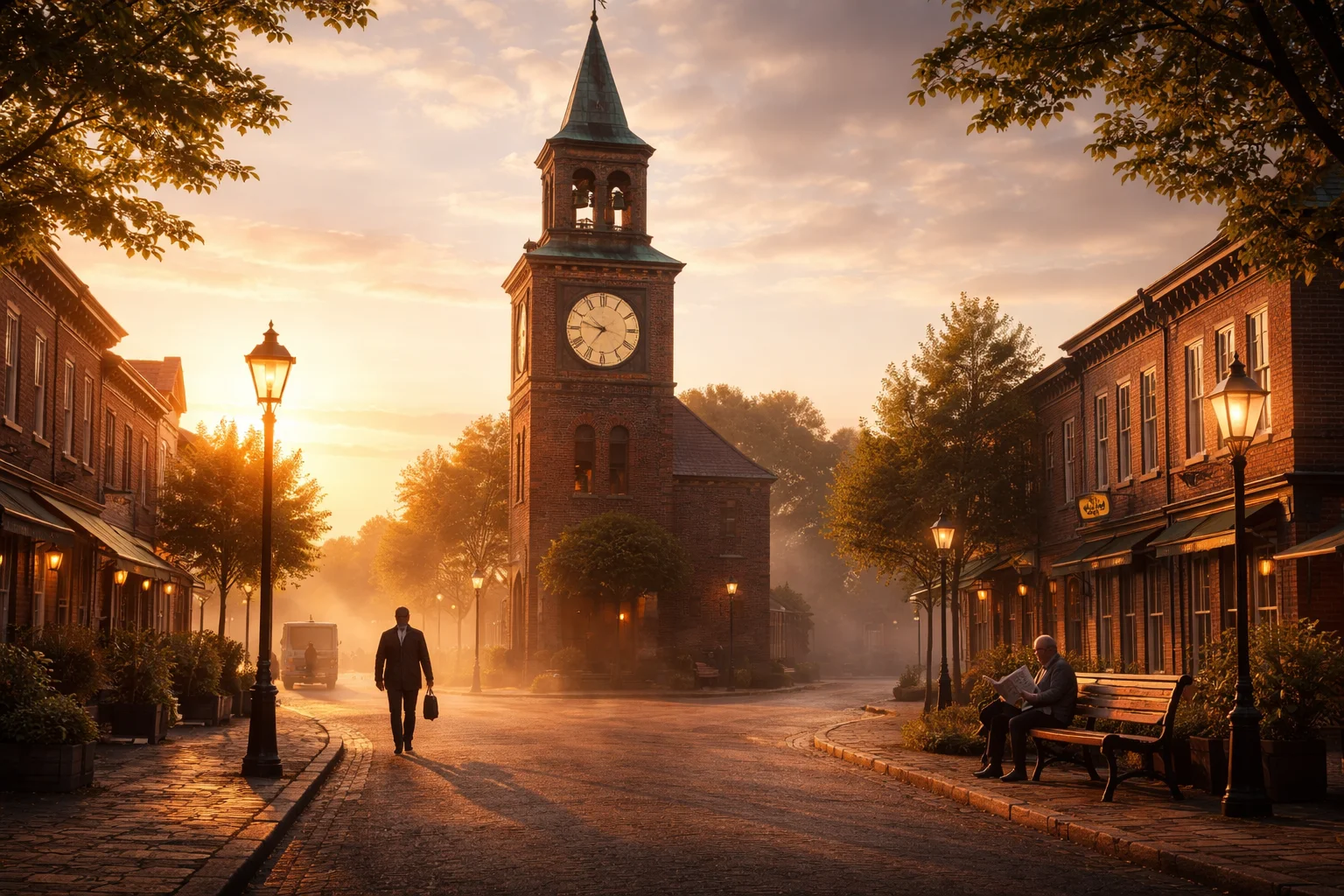 day like a town clock starting its first chime