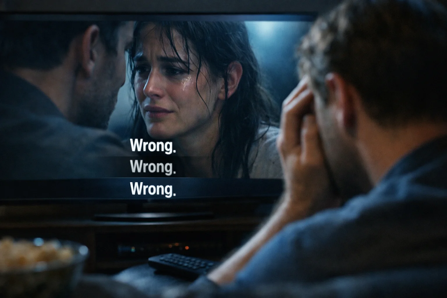 Guilt is like a movie subtitle that keeps flashing "wrong"